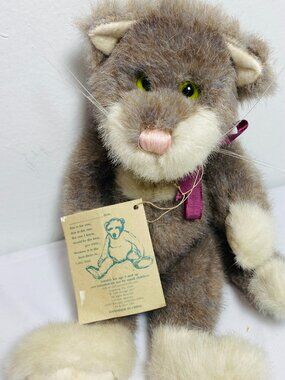 VNTG Boyds Bears 11" Cat SWEETPEA J. B. Bean Series 1990's Jointed, Tags,Retired